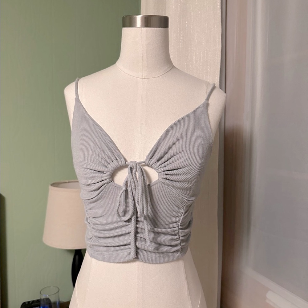Ribbed ruched crop top